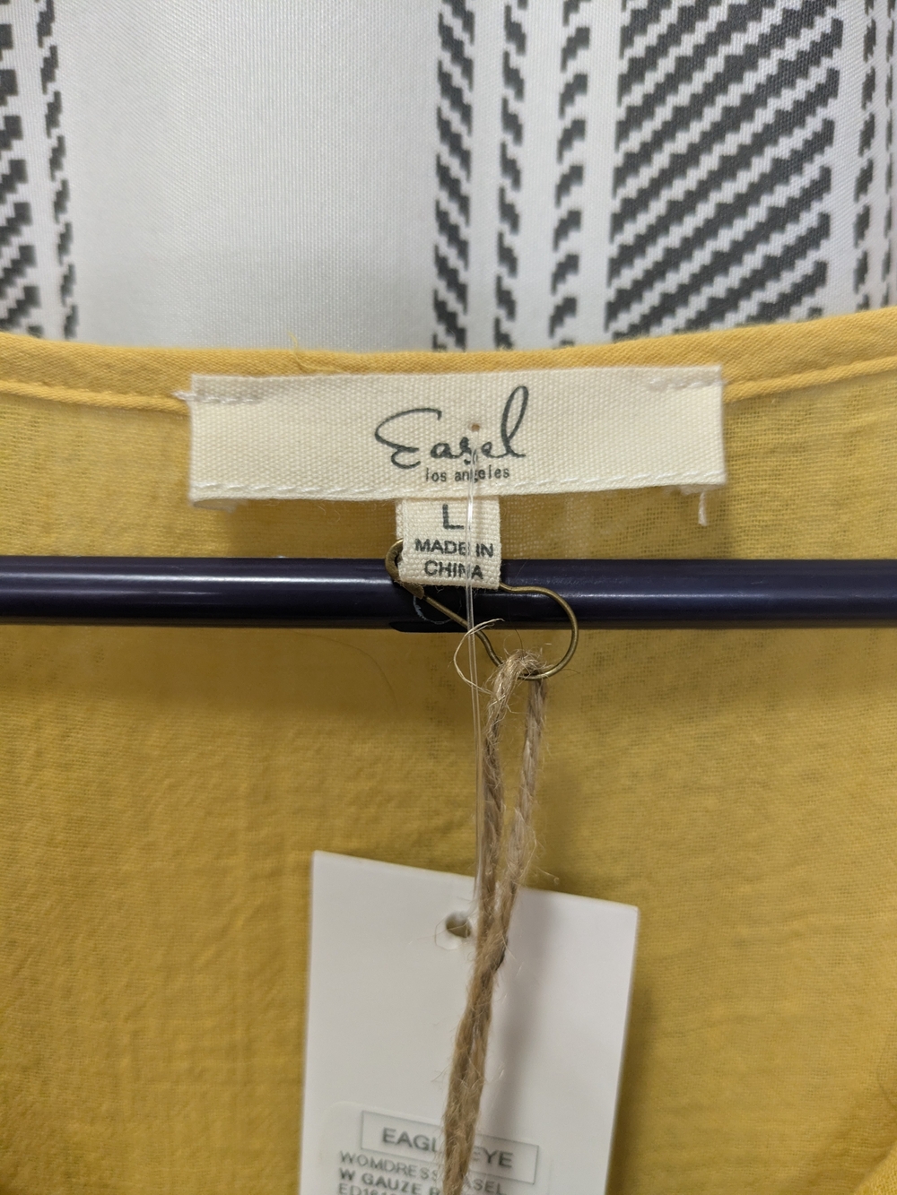 Easel Mustard Tiered Maxi Dress with Tassel Ties - Picture 2 of 5